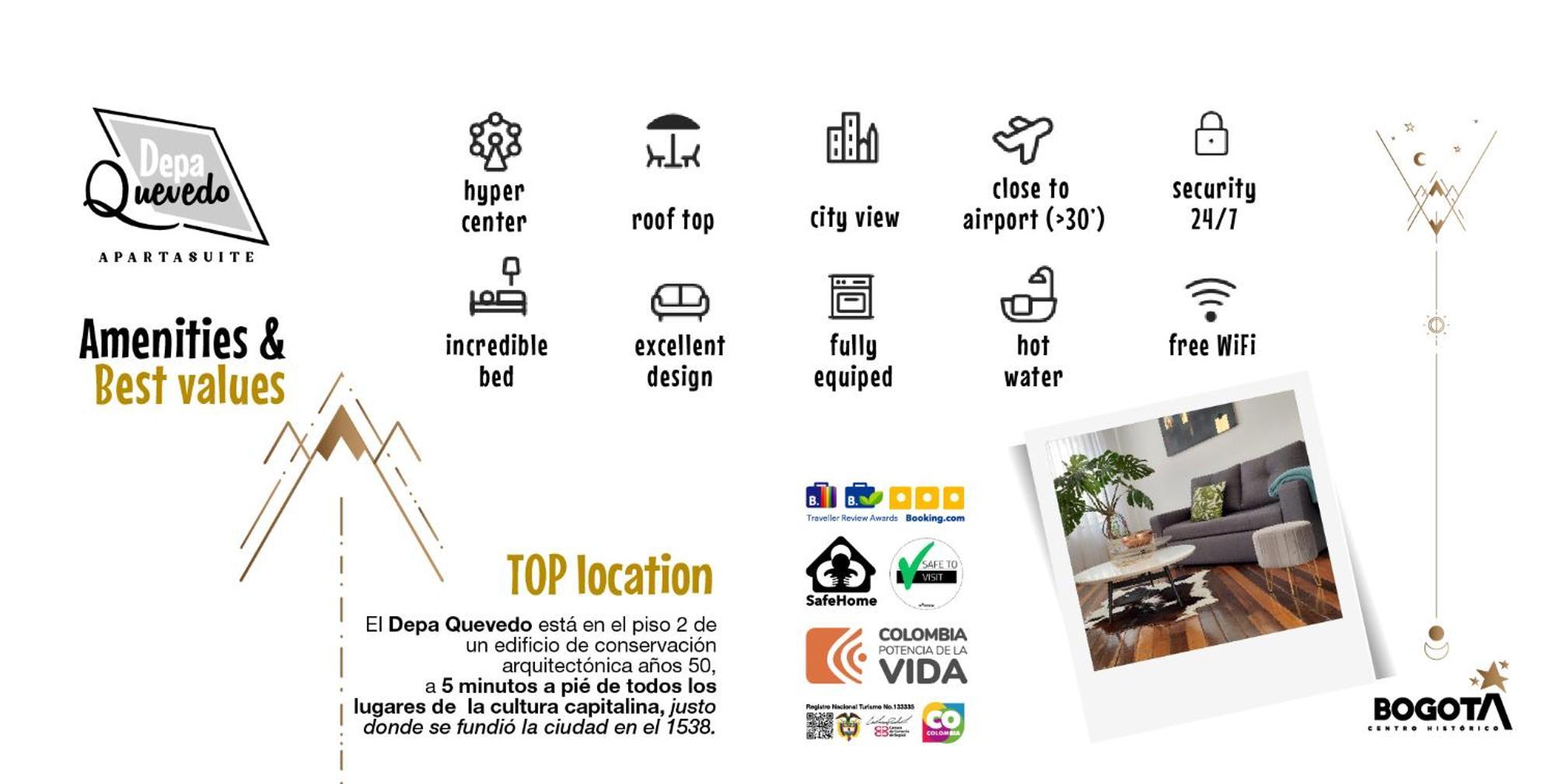 Depa Quevedo - Trendy Revamped Flat - Exceptional Spot In Bogota'S Historic Colonial Square - Candelaria Εξωτερικό φωτογραφία